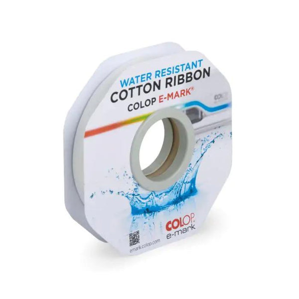 Colop Ruban Coton Blanc Imperméable 15 mm x 25 m