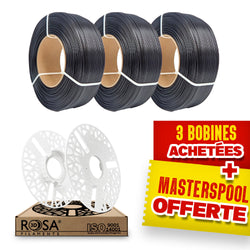 Pack Refill Rosa3D - PLA Starter Noir x3 + Masterspool Offerte