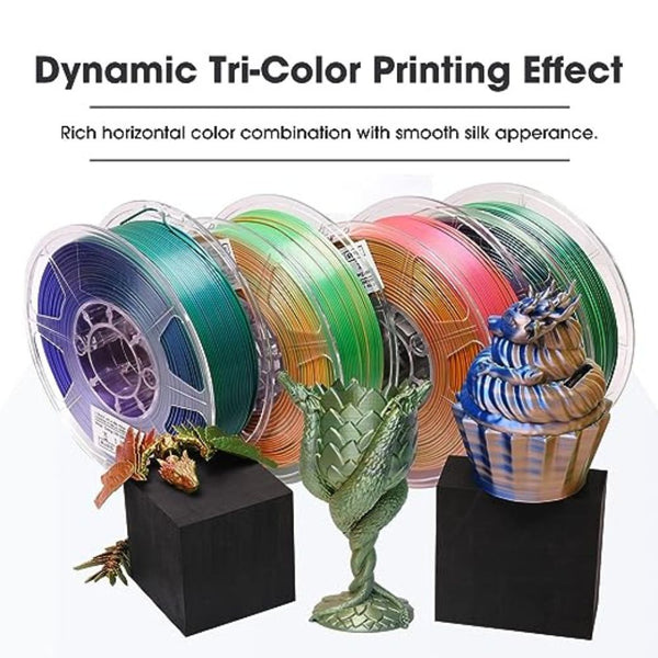 Mingda Tricolor Red/Green/Blue PLA 3D Filament Silk - High Quality