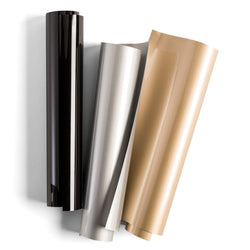 Cricut - 3 Feuilles de Transfert Flex - Or/Argent/Noir - (30,5x30,5cm)