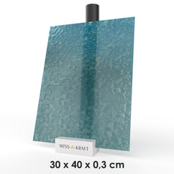 MissKraft - Plexiglass PMMA Acrylique - Ondulée Vagues bleues - 30 x 40 cm - Ep 3 mm