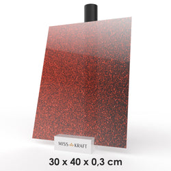 Plaque acrylique MissKraft - Glitter Rouge