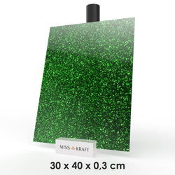 Plaque acrylique MissKraft - Glitter Vert Sapin