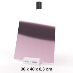MissKraft - Plexiglass PMMA Acrylique -  Miroir Rose - 30 x 40 cm - Ép. 3 mm