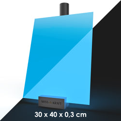 MissKraft - Plexiglass PMMA Acrylique -  Phosphoresent Bleu - 30 x 40 cm - Ép. 3 mm