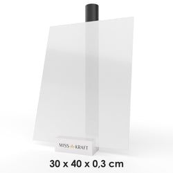 MissKraft - Plexiglass PMMA Acrylique - Transparent Texture Alvéolée - 30 x 40 cm - Ep 3 mm