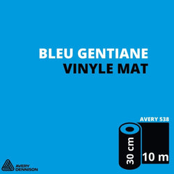 AVERY 500 - Vinyle Adhésif - Bleu Gentiane Mat - 30 cm x 10 m