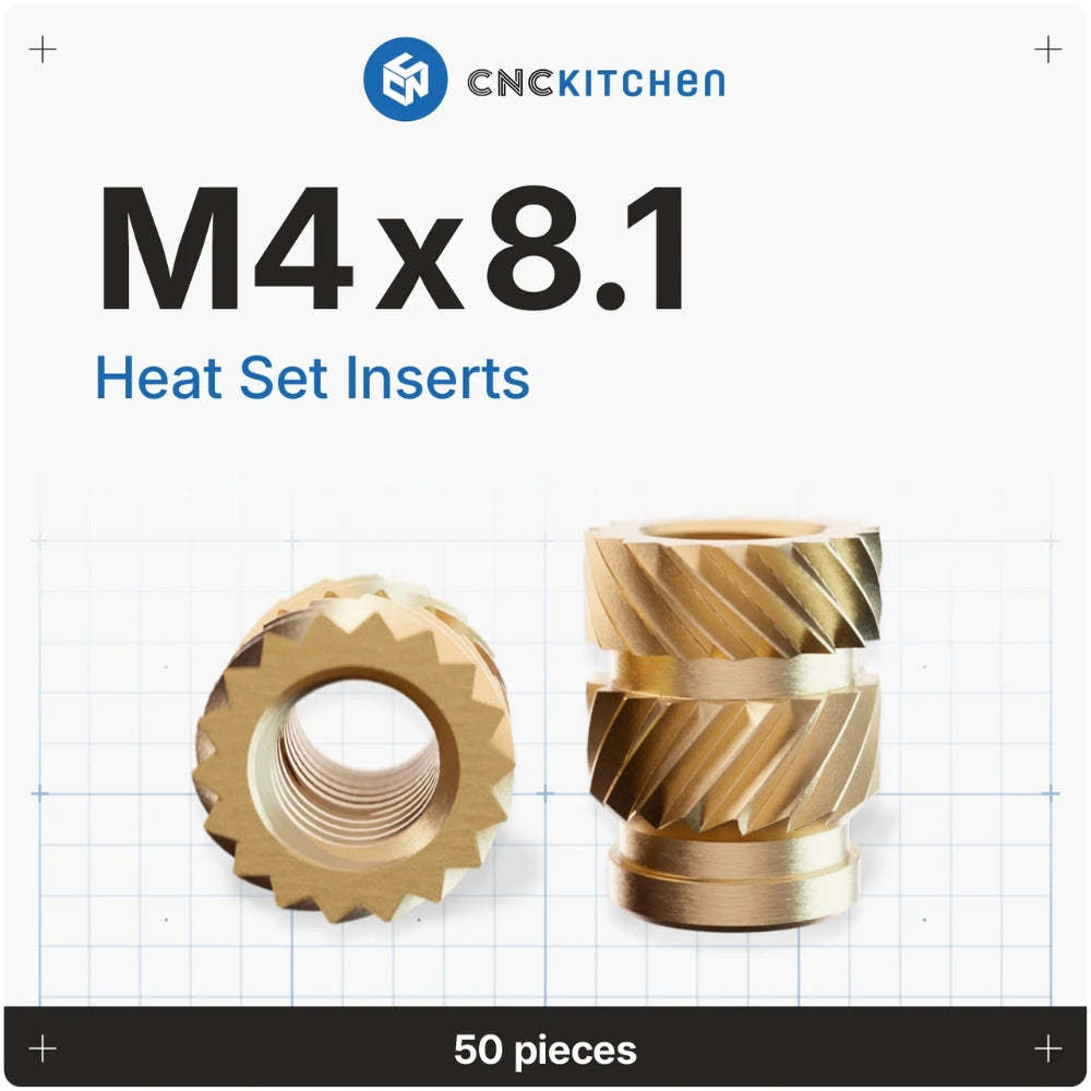 Atome3D.com - CNC Kitchen - Inserts Filetés M4x8.1 Standard - Lot de 50 ...