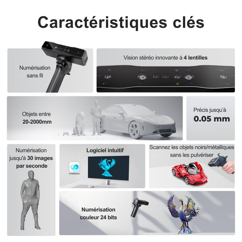 Scan Sans File Atome3D.com - Creality - CR-Scan Otter Lite avec Poignée Lite Bridge ...