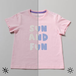 T-shirt Flex Thermocollant UV Blanc/Bleu