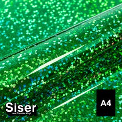 Siser - Holographic Flex - Feuille A4 Thermocollant - (H0009) Vert - 20 x 30 cm