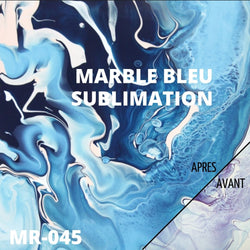 atome3d feuille de transfert sublimation infusible ink marbre bleu