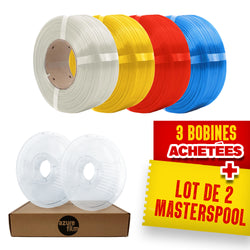 Pack Refill AzureFilm - Les Transparents - 4x PLA + 2x Masterspool