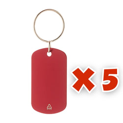 MissKraft - 5 Porte-Clés Plaque en métal à graver - Rouge