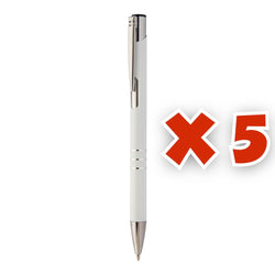 MissKraft - 5 Stylos à bille à graver Rechannel - Blanc
