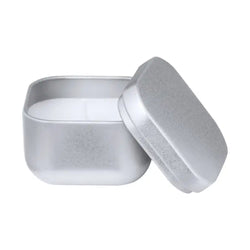 MissKraft - Bougie à la vanille en métal à graver - Argent - 4x5x5 cm