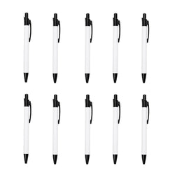 MissKraft - Sublimation - Lot de 10 Stylos à Bille - Blanc