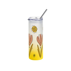 MissKraft_Sublimation_Verre_Givre_avec_Paille_Jaune_Degrade_750_ml - Sublimation