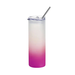 MissKraft Sublimation | Verre Givré avec Paille | Rose Dégradé | 750 ml