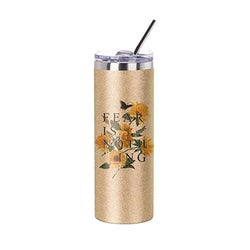 MissKraft Sublimation | Verre en Acier avec Paille | Or | 600 ml - Sublimé