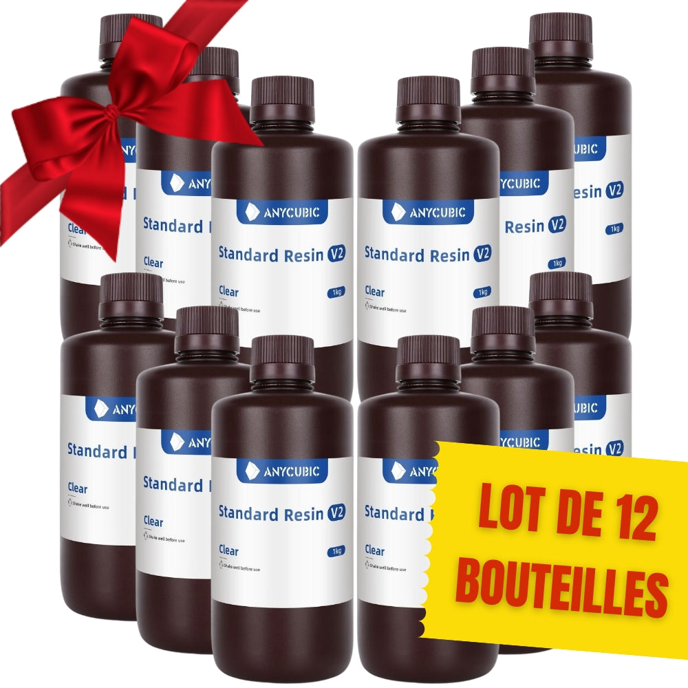 Atome3D.com - Pack Anycubic - 12x Standard Resin V2 - Transparent ...