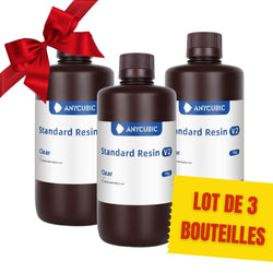 Pack Anycubic - 3x Standard Resin V2 - Transparent (Clear) - 1 kg