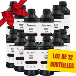 Pack ApexMaker - 12x Résine Standard (Model Resin) - Noir (Black) - 1 kg