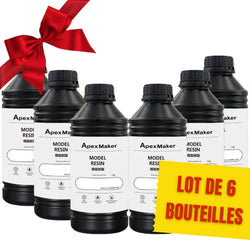 Pack ApexMaker - 6x Résine Standard (Model Resin) - Blanc (White) - 1 kg