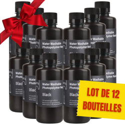Pack ELEGOO - 12x Résine Water Washable - Noir (Black) - 1 kg