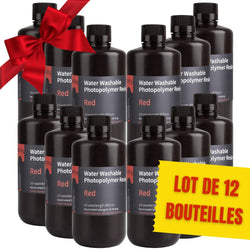 Pack ELEGOO - 12x Résine Water Washable - Rouge (Red) - 1 kg