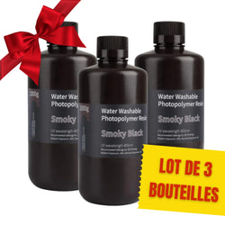 Pack ELEGOO - 3x Résine Water Washable - Noir Transparent (Smoky Black) - 1 kg
