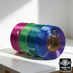 R3D - Tri-Silk color - Or/Vert/Fuschia (Gold/Green/Fuchsia) - 1,75 mm - 1 kg Refill avec RFID TigerTag