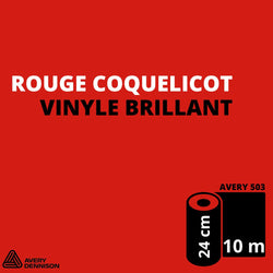 Rouleau vinyl Avery 503 en 1àm par 24 cm Rouge Coquelicot