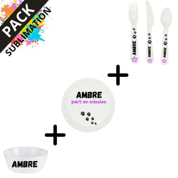 MissKraft - Sublimation - Set 1 Vaisselle pour Enfant