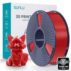 Sunlu - PETG - Rouge (Red) - 1,75 mm - 1 kg avec RFID TigerTag