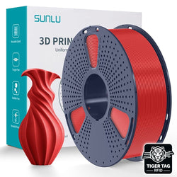 Sunlu - PLA - Rouge (Red) - 1,75 mm - 1 kg avec RFID TigerTag