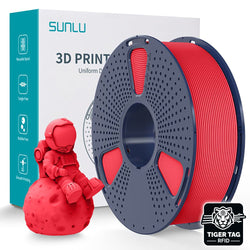 Sunlu - PLA Matte - Rouge (Red) - 1,75 mm - 1 kg avec RFID TigerTag