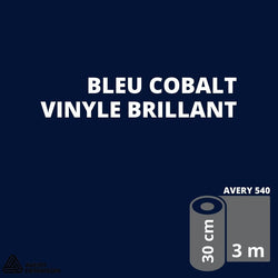 AVERY 500 - Vinyle Adhésif - Bleu Cobalt Brillant - 30 cm x 3 m