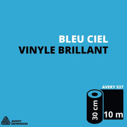 AVERY 500 - Vinyle Adhésif - Bleu Ciel Brillant - 30 cm x 10 m