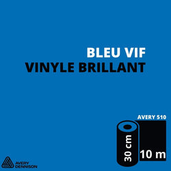 AVERY 500 - Vinyle Adhésif - Bleu Vif Brillant - 30 cm x 10 m