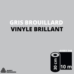 AVERY 500 - Vinyle Adhésif - Gris Brouillard Brillant - 30 cm x 10 m
