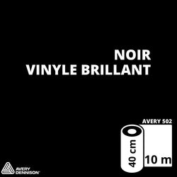 AVERY 500 - Vinyle Adhésif - Noir Brillant - 39 cm x 10 m