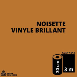 AVERY 500 - Vinyle Adhésif - Noisette Brillant - 30 cm x 3 m
