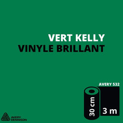 AVERY 500 - Vinyle Adhésif - Vert Kelly Brillant - 30 cm x 3 m