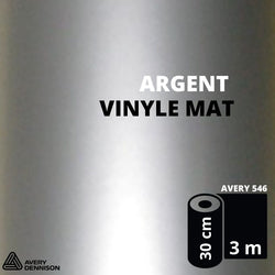 AVERY 500 - Vinyle Adhésif - Argent Mat - 30 cm x 3 m