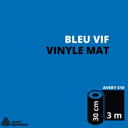 AVERY 500 - Vinyle Adhésif - Bleu Vif Mat - 30 cm x 3 m