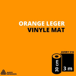 AVERY 500 - Vinyle Adhésif - Orange Léger Mat - 30 cm x 3 m