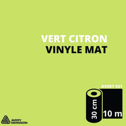 AVERY 500 - Vinyle Adhésif - Vert Citron - Mat - 30 cm x 10 m