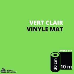 AVERY 500 - Vinyle Adhésif - Vert Clair Mat - 30 cm x 10 m