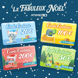 Carte Cadeau Atome3D.com : Le Cadeau Idéal pour les Passionnés d'Impression 3D